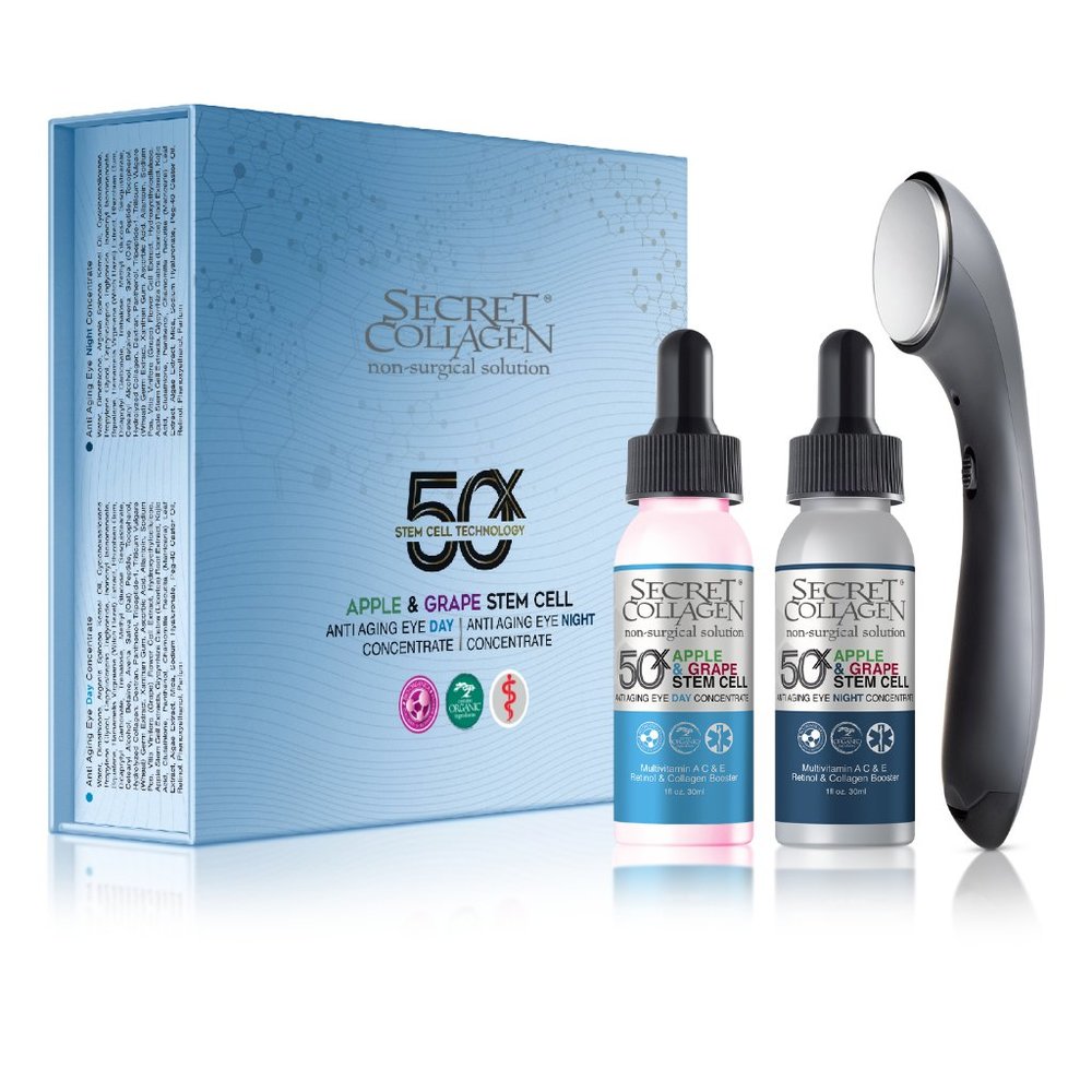 SECRET COLLAGEN 50X STEM CELL APPLE & GRAPE-ANTI AGING EYE DAY&NIGHT CONCENTRATE